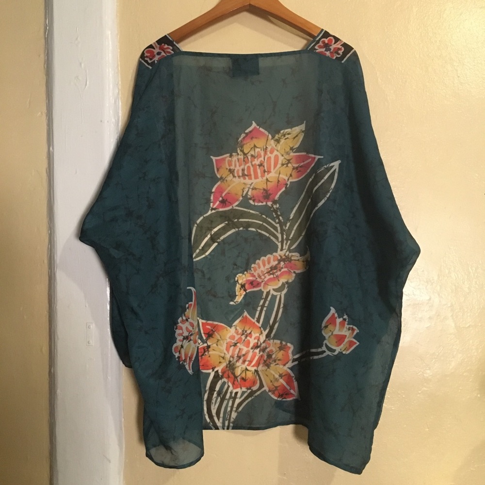 Open kaftan flower print
